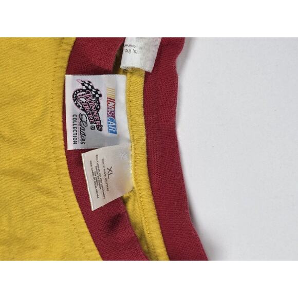Vtg NASCAR "M&M's Racing #18 Kyle Busch" Graphic T-Shirt Yellow Womens Sz XL - Picture 2 of 4